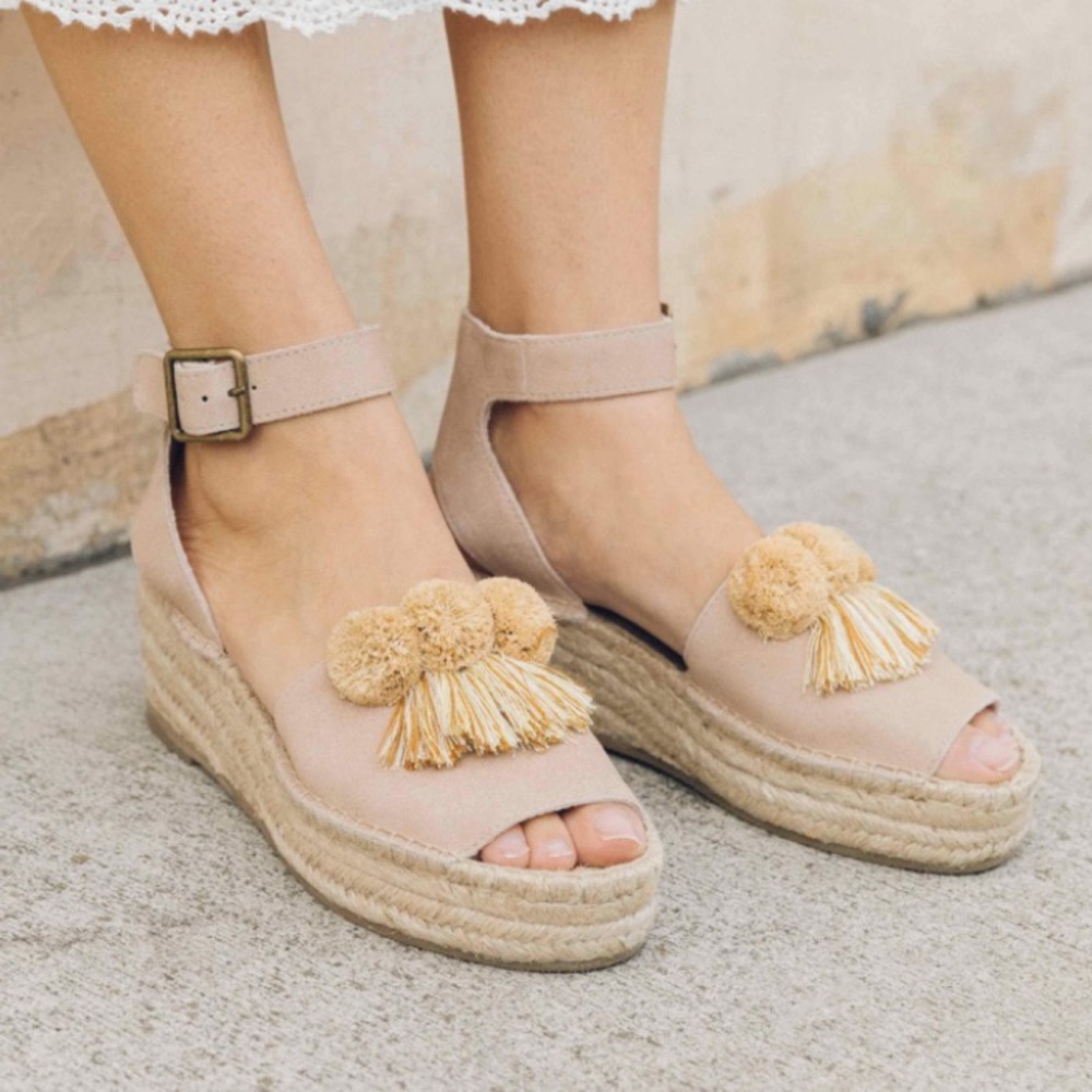 Anthropology Soludos Panarea Suede Espadrilles Platforms - New
